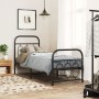 Estructura de cama con cabecero y estribo metal negro 75x190 cm de , Camas y somieres - Ref: Foro24-377125, Precio: 68,91 €, ...