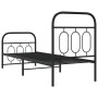 Estructura de cama con cabecero y estribo metal negro 75x190 cm de , Camas y somieres - Ref: Foro24-377125, Precio: 68,91 €, ...