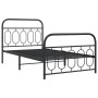 Estructura de cama con cabecero y estribo metal negro 107x203cm de , Camas y somieres - Ref: Foro24-377131, Precio: 96,34 €, ...