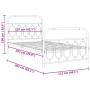 Estructura de cama con cabecero y estribo metal negro 107x203cm de , Camas y somieres - Ref: Foro24-377131, Precio: 96,34 €, ...