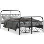 Estructura de cama cabecero y estribo metal negro 120x200 cm de , Camas y somieres - Ref: Foro24-377133, Precio: 130,93 €, De...