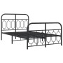 Estructura de cama cabecero y estribo metal negro 120x200 cm de , Camas y somieres - Ref: Foro24-377133, Precio: 130,93 €, De...