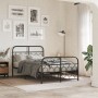 Estructura de cama cabecero y estribo metal negro 120x200 cm de , Camas y somieres - Ref: Foro24-377133, Precio: 130,93 €, De...