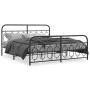 Estructura de cama cabecero y estribo metal negro 160x200 cm de , Camas y somieres - Ref: Foro24-377138, Precio: 127,96 €, De...