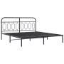Estructura de cama cabecero y estribo metal negro 160x200 cm de , Camas y somieres - Ref: Foro24-377138, Precio: 130,14 €, De...