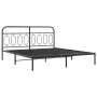 Estructura de cama cabecero y estribo metal negro 160x200 cm de , Camas y somieres - Ref: Foro24-377138, Precio: 127,96 €, De...