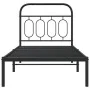 Bed frame with black metal headboard 90x200 cm by , Beds and slatted bases - Ref: Foro24-377110, Price: 77,37 €, Discount: %