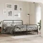 Estructura de cama cabecero y estribo metal negro 160x200 cm de , Camas y somieres - Ref: Foro24-377138, Precio: 127,96 €, De...