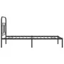 Bed frame with black metal headboard 90x200 cm by , Beds and slatted bases - Ref: Foro24-377110, Price: 77,37 €, Discount: %