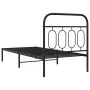 Bed frame with black metal headboard 90x200 cm by , Beds and slatted bases - Ref: Foro24-377110, Price: 77,37 €, Discount: %