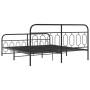 Estructura de cama cabecero y estribo metal negro 160x200 cm de , Camas y somieres - Ref: Foro24-377138, Precio: 130,14 €, De...