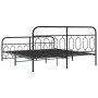 Estructura de cama cabecero y estribo metal negro 160x200 cm de , Camas y somieres - Ref: Foro24-377138, Precio: 127,96 €, De...