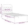 Bed frame with black metal headboard 90x200 cm by , Beds and slatted bases - Ref: Foro24-377110, Price: 77,37 €, Discount: %
