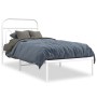 Estructura de cama de metal con cabecero blanco 90x200 cm de , Camas y somieres - Ref: Foro24-377159, Precio: 66,83 €, Descue...