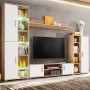 Mueble salón pared para TV con luces LED roble Sonoma y blanco en Muebles TV | Comprar online en Foru.es