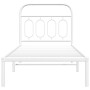 Estructura de cama de metal con cabecero blanco 90x200 cm de , Camas y somieres - Ref: Foro24-377159, Precio: 66,83 €, Descue...