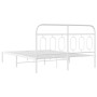 Estructura de cama con cabecero metal blanca 140x200 cm de , Camas y somieres - Ref: Foro24-377167, Precio: 93,52 €, Descuent...