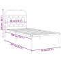 Estructura de cama de metal con cabecero blanco 90x200 cm de , Camas y somieres - Ref: Foro24-377159, Precio: 66,83 €, Descue...