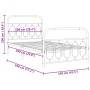 Estructura cama metal cabecero y estribo blanca 100x190 cm de , Camas y somieres - Ref: Foro24-377178, Precio: 73,59 €, Descu...