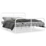 Estructura cama metal con cabecero y pie cama blanco 193x203 cm de , Camas y somieres - Ref: Foro24-377190, Precio: 137,77 €,...