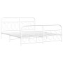 Estructura cama metal con cabecero y pie cama blanco 193x203 cm de , Camas y somieres - Ref: Foro24-377190, Precio: 137,77 €,...