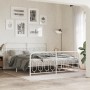 Estructura cama metal con cabecero y pie cama blanco 193x203 cm de , Camas y somieres - Ref: Foro24-377190, Precio: 137,77 €,...