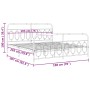 Estructura cama metal con cabecero y pie cama blanco 193x203 cm de , Camas y somieres - Ref: Foro24-377190, Precio: 137,77 €,...