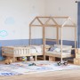 Juego de cama y banco con techo madera maciza pino 100x200 cm de , Camas y somieres - Ref: Foro24-3282171, Precio: 291,34 €, ...