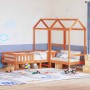 Set de cama y banco con techo madera de pino marrón 100x200 cm de , Camas y somieres - Ref: Foro24-3282173, Precio: 328,36 €,...