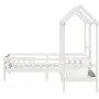Bed set and bench with white pine wood roof 80x200 cm by , Beds and slatted bases - Ref: Foro24-3282178, Price: 313,18 €, Dis...