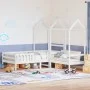 Set cama y banco con techo madera maciza pino blanco 75x190 cm de , Camas y somieres - Ref: Foro24-3282184, Precio: 307,98 €,...