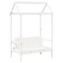 Set cama y banco con techo madera maciza pino blanco 75x190 cm de , Camas y somieres - Ref: Foro24-3282184, Precio: 307,98 €,...