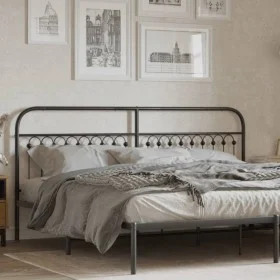 Cabecero de metal negro 200 cm de , Cabeceros y pies de cama - Ref: Foro24-376638, Precio: 58,27 €, Descuento: %