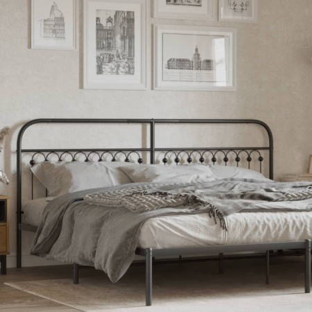 Cabecero de metal negro 200 cm de , Cabeceros y pies de cama - Ref: Foro24-376638, Precio: 59,11 €, Descuento: %