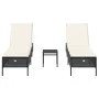 Set of 3-piece synthetic rattan sun loungers with black cushions by , Loungers - Ref: Foro24-3284263, Price: 304,93 €, Discou...