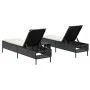 Set of 3-piece synthetic rattan sun loungers with black cushions by , Loungers - Ref: Foro24-3284263, Price: 304,93 €, Discou...