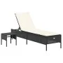 Set of 3-piece synthetic rattan sun loungers with black cushions by , Loungers - Ref: Foro24-3284263, Price: 304,93 €, Discou...