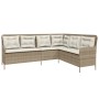 Sofá de jardín en forma de L con cojines ratán sintético beige de , Sofás de exterior - Ref: Foro24-369004, Precio: 364,82 €,...
