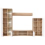 Mueble salón pared para TV con luces LED roble Sonoma y blanco en Muebles TV | Comprar online en Foru.es