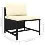 3-teiliges Gartensofa-Set und Kissen aus schwarzem Kunststoff-Rattan. von vidaXL, Modulare Sofas für den Außenbereich - Ref: ...