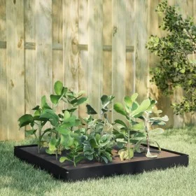 Black steel flowerbed 100x100x18.5 cm by , Pots and planters - Ref: Foro24-851010, Price: 41,33 €, Discount: %