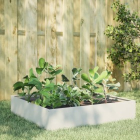 Arriate de acero blanco 100x100x33,5 cm de , Maceteros y jardineras - Ref: Foro24-851025, Precio: 54,01 €, Descuento: %