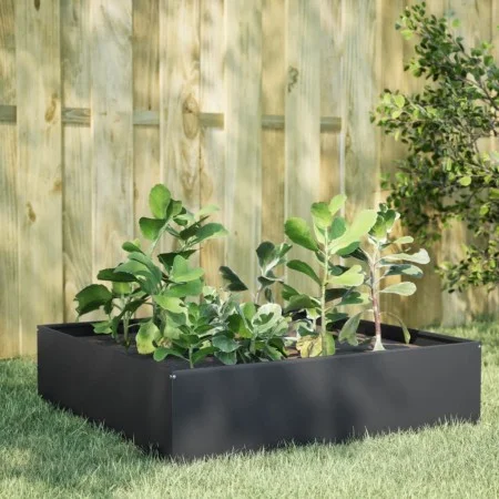 Arriate de acero gris antracita 100x100x25 cm de , Maceteros y jardineras - Ref: Foro24-851033, Precio: 54,05 €, Descuento: %