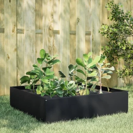 Arriate de acero negro 100x100x25 cm de , Maceteros y jardineras - Ref: Foro24-851031, Precio: 52,99 €, Descuento: %