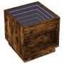 Mesita de noche con Infinity LED roble ahumado 50x50x50 cm de , Mesitas de noche - Ref: Foro24-3284088, Precio: 85,80 €, Desc...