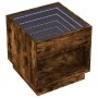 Mesita de noche con Infinity LED roble ahumado 50x50x50 cm de , Mesitas de noche - Ref: Foro24-3284088, Precio: 84,60 €, Desc...