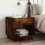 Mesita de noche con Infinity LED roble ahumado 50x50x50 cm de , Mesitas de noche - Ref: Foro24-3284088, Precio: 85,80 €, Desc...