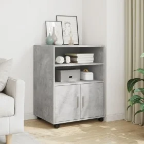 Armario con ruedas madera ingeniería gris hormigón 60x48x81 cm de , Armarios archivadores - Ref: Foro24-853167, Precio: 90,10...