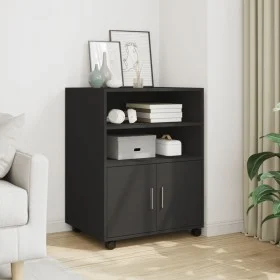 Armario con ruedas madera de ingeniería negro 60x48x81 cm de , Armarios archivadores - Ref: Foro24-853165, Precio: 95,81 €, D...
