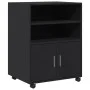 Engineered wood black wheeled cabinet 60x48x81 cm by , Filing cabinets - Ref: Foro24-853165, Price: 95,81 €, Discount: %